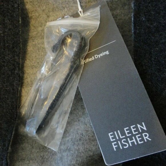 NWT EILEEN FISHER Charcoal Double knit Merino Wool Moto Long Jacket XL - Picture 7 of 7